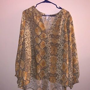PLUS SIZE 3X | AVA & VIV BLOUSE SNAKE PATTERN SILK